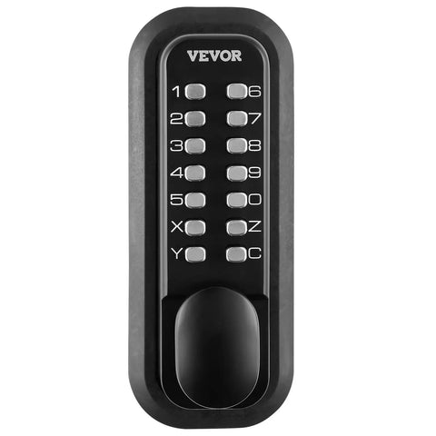 Rugged Mechanical Keyless Entry Lock With 14-Digit Keypad For Outdoor Gates And Garages, Waterproof Zinc Alloy Build, Battery-Free Operation, Zero-Hassle Assembly, Heavy-Duty Security For Sheds And Yards, black keypad design.