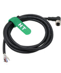 M12 A Coded 4 Pin Female Right Angle Shielded Sensor Cable For Actuator And Industrial Automation, 1m length, coiled view