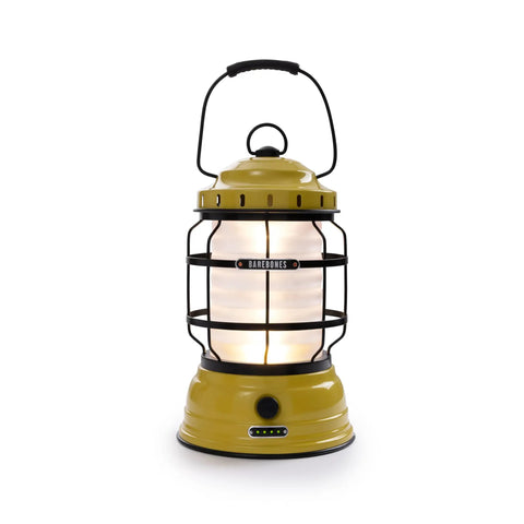 Dusty Yellow Forest Lantern Vintage Rechargeable LED Lantern With Adjustable Brightness Battery Operated Camping Light