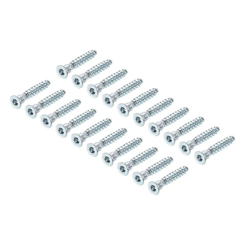 Confirmat Wood Screws Set 6.3x40mm Hex Socket Zinc Plated for Furniture Assembly, arranged diagonally