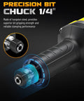 Built Different Cordless Die Grinder Compatible With Dewalt 20V Max Batteries features a 1/4 inch precision chuck for robust bit gripping.