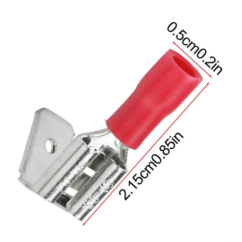 Heat Shrink Piggyback Spade Connectors Quick Disconnect Crimp Terminals Waterproof Electrical Kit For 22 To 10 AWG Splitting Wire Without Cutting Perfect For Cars Boats Or Motorcycles red 0.5cm x 2.15cm connector