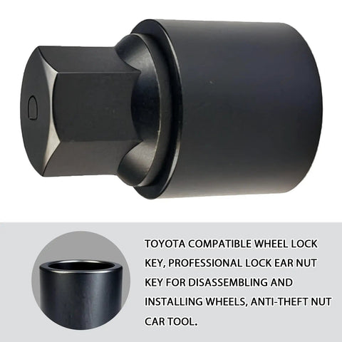 D Wheel Lock Key Lug Nut Tool For Removal And Installation Pro Grade Heavy Duty Anti Theft Wheel Lock Socket Adaptor Tire Locking Lug Nut Remover For Toyota Lexus Tacoma Models, close-up view