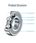 Cross-section view of R188ZZ deep-groove ball bearing with chrome steel races and metal shields