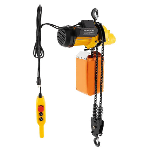Heavy Duty One Ton 2200 Lbs Electric Chain Hoist With 1300W Copper Motor And Wireless Remote For Slick 10 Foot Lifting.