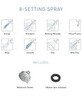 Image of Brushed Nickel Eight Function High Pressure Showerhead With Five Inch Spray Head And Hose Easy Install Handheld Design.