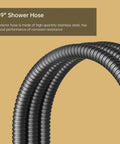 High Pressure 2 In 1 Handheld Shower Head Set With 7 Inch Spray Head And 59 Inch Hose Brass Construction Matte Black Finish