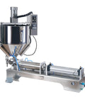 Heavy Duty Pneumatic Liquid Paste Filling Machine With Heated Stirred Tank, adjustable temperature control and anti drip valve for oils.