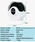 Upgraded 360 Degree Heated Filament Dryer Box For 1 Kg Spools With Adjustable 0-24 Hour Timer And Three Temperature Settings Up To 70 Degrees