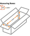 Diagram showing dimensions of 14 X 6 X 6 in corrugated cardboard boxes pack of 25 for shipping, packing, moving, and storage.