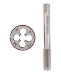 Left Hand Thread Tap And Die Set 3/8 24 UNF In High Speed Steel for thread repair, showing 1 tap and 1 die
