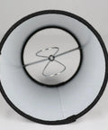 Inside view of Set Of 6 Off White Linen Clip On Chandelier Lamp Shades, 4 Inch Top Diameter, showing clip on fitter for bulbs.