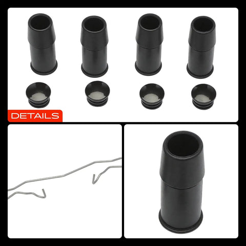 Premium Front Disc Brake Hardware Kit For Saab 9-3 05 To 11 And Saturn Astra 08-09 With 285mm Or 302mm Rotors Ultimate Upgrade For Slick Stopping Power And Reliable Ride Security Today. black brake boots, caps and spring clips set