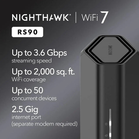 WiFi 7 Router For Turbo Home Network - Standalone Router Only (Modem Required) With 2.5 Gig Ethernet - RS90 front view