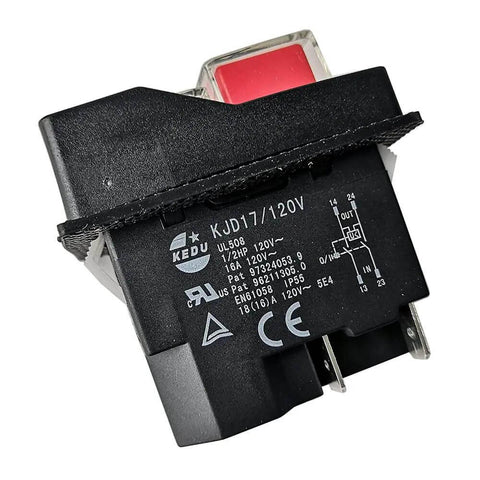 Pushbutton Electromagnetic Switch For Garden Tools 120V 220V 4 Pin 5 Terminal Double Pole Cutoff black housing