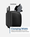 Side view of USB And Bluetooth Speaker Bar For PC With Monitor Clamp And Speakerphone 5W Power showing clamping mechanism.