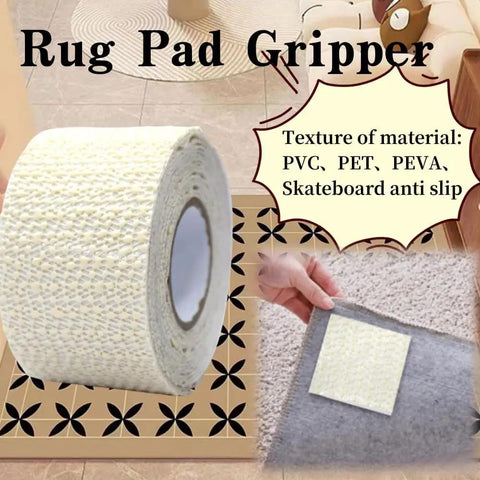 Double-Sided Anti-Slip Rug Tape Gripper For Hardwood Floors And Tile Keeps Rugs In Place with texture details