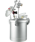 Heavy Duty Gallon Pressure Paint Tank With Dual Hose Spray Gun For Drip Free Smooth Coverage On Decks Fences Exterior Walls And Wooden Furniture Kill Weekend DIY Jobs Like A Pro, silver steel construction.