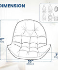 Egg Chair Cushion Replacement For Outdoor Hanging Chairs 47x35x7 Inches Blue Ultra Cozy Thick 6 Inch Cushion Diagram