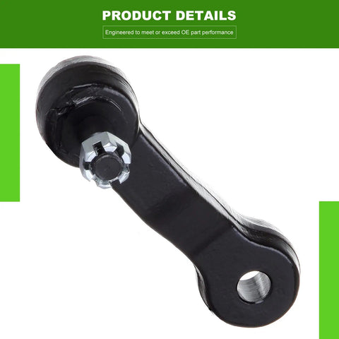 Front Suspension Kit 9 Piece Beefed Up Heavy Duty For Chevy Silverado 1500 4WD Tahoe Suburban Sierra 1500 4WD Inner Outer Tie Rod Ends Sway Bar Links Idler Pitman Arm Replacement 1999 2006 idler arm close-up black steel