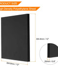 Ultra High Molecular Weight UHMW Sheet Three Quarters Inch Thick HDPE Plastic Board, Heavy Duty Marine Grade Polyethylene Sheet 12x12 Black