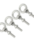 Hardcore Stainless Steel Eye Bolts M4 X 25mm Threaded With Hex Nuts And Flat Washers 4 Pack close-up view showing secure outdoor hanging installation.