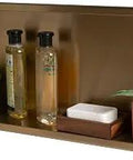 Slick Shower Niche In Brushed Gold Finish 24 By 12 By 4 Inch Easy Three Step Install With Adhesive Strips Waterproof Bathroom Storage