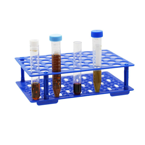 Three Pack Test Tube Rack With Fifty Wells, 16mm Hole Diameter, Holds 10ml And 15ml Centrifuge Tubes, Detachable Plastic Lab Stand