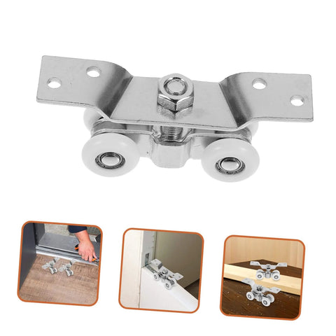 2 Pack Heavy Duty Stainless Steel Sliding Door Rollers With Silent Nylon Wheels for Smooth Indoor Outdoor Track Operation