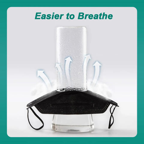 KN95 Face Masks For Adults 50 Pack Individually Wrapped 5 Ply Black Disposable Masks Against PM 2 5 Smoke And Dust.