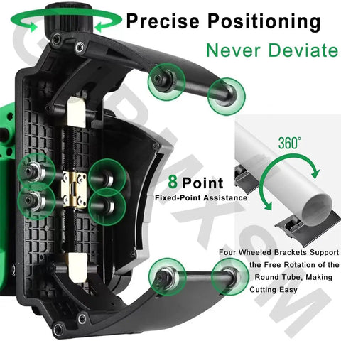Fully Automatic Electric Pipe Cutter For 15 To 400 mm Tubes with precision positioning and four wheeled bracket support