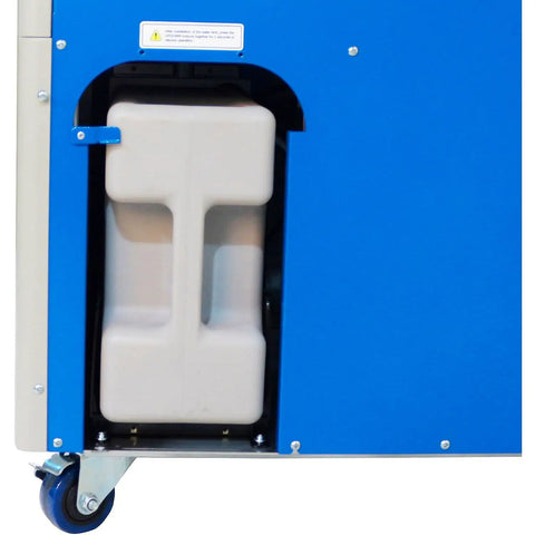 Built Rock Solid Water Cooled Portable Air Conditioner Dropping Legit 16000 Btu Chill For Shops Without Messy Vents Plus Heavy Duty Swivel Casters For Easy Rolling water tank compartment view.