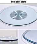 Heavy Duty Tempered Glass Lazy Susan Turntable For Dining Table 39 Inch Round Serving Tray 10mm Thick Clear Glass