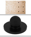 100x Rubber Feet Push In Knurled Bumpers For 1/4 Inch Holes, No Tools Needed Press Fit, black bumper and wood surface