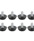 Set of eight Heavy Duty M6 Adjustable Furniture Feet Levelers Zinc Plated Carbon Steel Screw In Glides Anti Slip Pads.