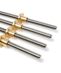 Stainless Steel 12mm Trapezoidal Lead Screw 1000mm With Copper Nut For 3D Printers Includes Stainless Steel Rod And Copper Nut 2mm To 20mm Lead Options Durable Beefy Precision Linear Motion Component For DIY Builds, stacked steel lead screws with copper nuts