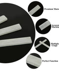 Close-up of 54 Piece Soapstone Pencil Set white flat tipped marking pencils for welding and textile projects, shown in various angles.