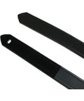 Close-up of Big And Tall Leather Work Belt With No Scratch Design And Hook And Loop Closure, black leather detail shown