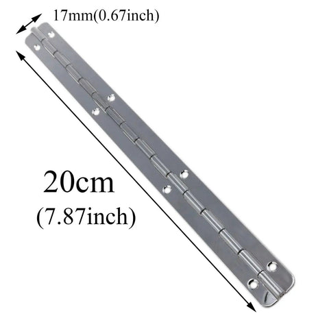 Heavy Duty Antique Silver Piano Hinges Pair With Screws For Woodworking Cabinet Repair And Jewelry Box Assembly Slick Vintage Finish. 20cm length image.