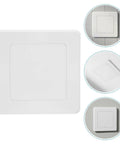 No Drill ABS Access Panel For Drywall Peel Stick Ceiling Pipe Cover Hides Nasty Pipes Dustproof Drop In Inspection Hatch on white surface