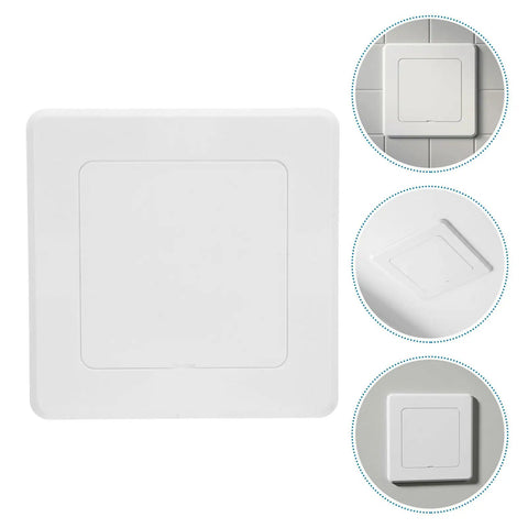 No Drill ABS Access Panel For Drywall Peel Stick Ceiling Pipe Cover Hides Nasty Pipes Dustproof Drop In Inspection Hatch on white surface