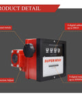 1 Inch Mechanical Fuel Meter For Diesel And Gasoline Transfer Pumps, High Viscosity Liquid Flow Gauge With Large Display, 4 Digit Subtotals Resettable And 8 Digit Total Readout, Durable, Easy To Read Fuel Flow Meter For Quick Tank Transfers. Front view of resettable 1 inch mechanical fuel meter