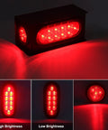Heavy Duty Steel Trailer Light Box Kit With 6 Inch Oval Red LED Tail Lights And 2 Inch Round Red LED Side Markers 2 Pack With Grommets