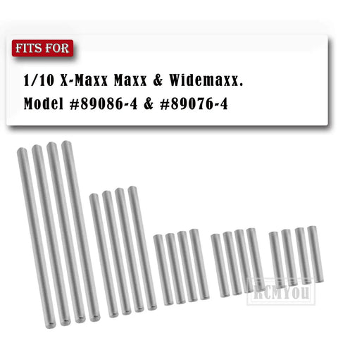 Heavy Duty RC 8940X Suspension Pin Set Upgrade In Hardened Steel Complete Kit With Four 85mm, 46.5mm, 28mm, 26mm, and 24mm Pins