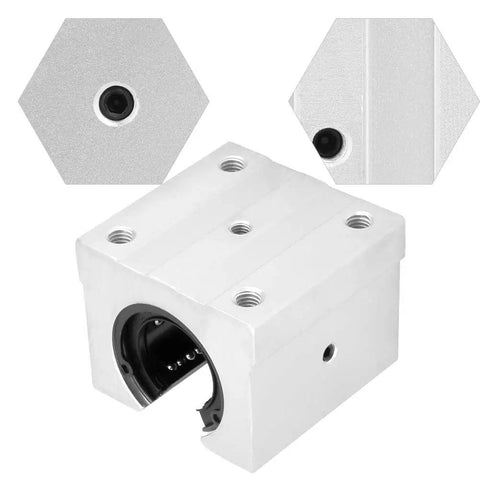 Open Aluminum Linear Bearing Block For 30mm SBR30UU with oxidation-treated finish, showing lightweight and durable aluminum design.