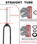 Rigid Mountain Bike Fork For 26 27.5 29 Inch Wheels Aluminum Alloy 1 1 8 Inch Steerer showing straight and tapered tube versions