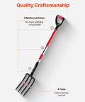 Heavy Duty Garden Fork With Fiberglass Handle 4 Tine Spading Fork 45 Inch Digging Fork With Y Grip