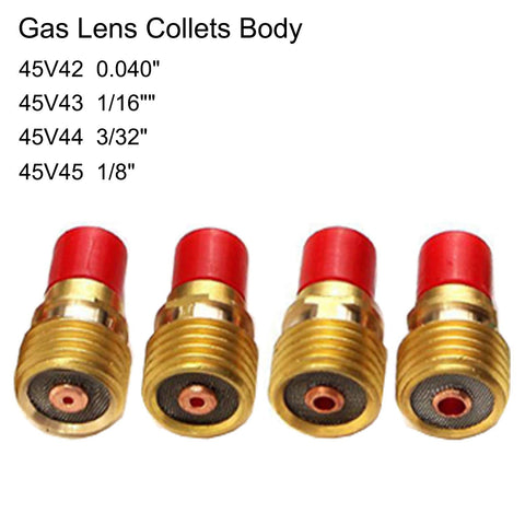 TIG Welding Torch 37 Piece Gas Lens Kit Accessories gas lens collets body with four size options for precision welding.