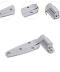 Heavy Duty Freezer Door Hinge With Smooth Swing Brushed Finish For Commercial Cold Storage And Barn Walk In Coolers Built From Rugged Zinc Alloy, shown in a close-up view.