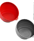 Magnetic Nut Cup Set With Telescoping Magnetic Pickup Tool And Two 6 Inch Magnetic Bowls In Red And Gray For Easy Part Sorting, Quick Identification, And Hassle Free Retrieval In Garage Or Workshop., red and gray 6 inch magnetic bowls with telescoping pickup tool
